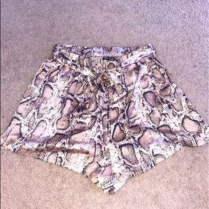 snakeskin dress shorts